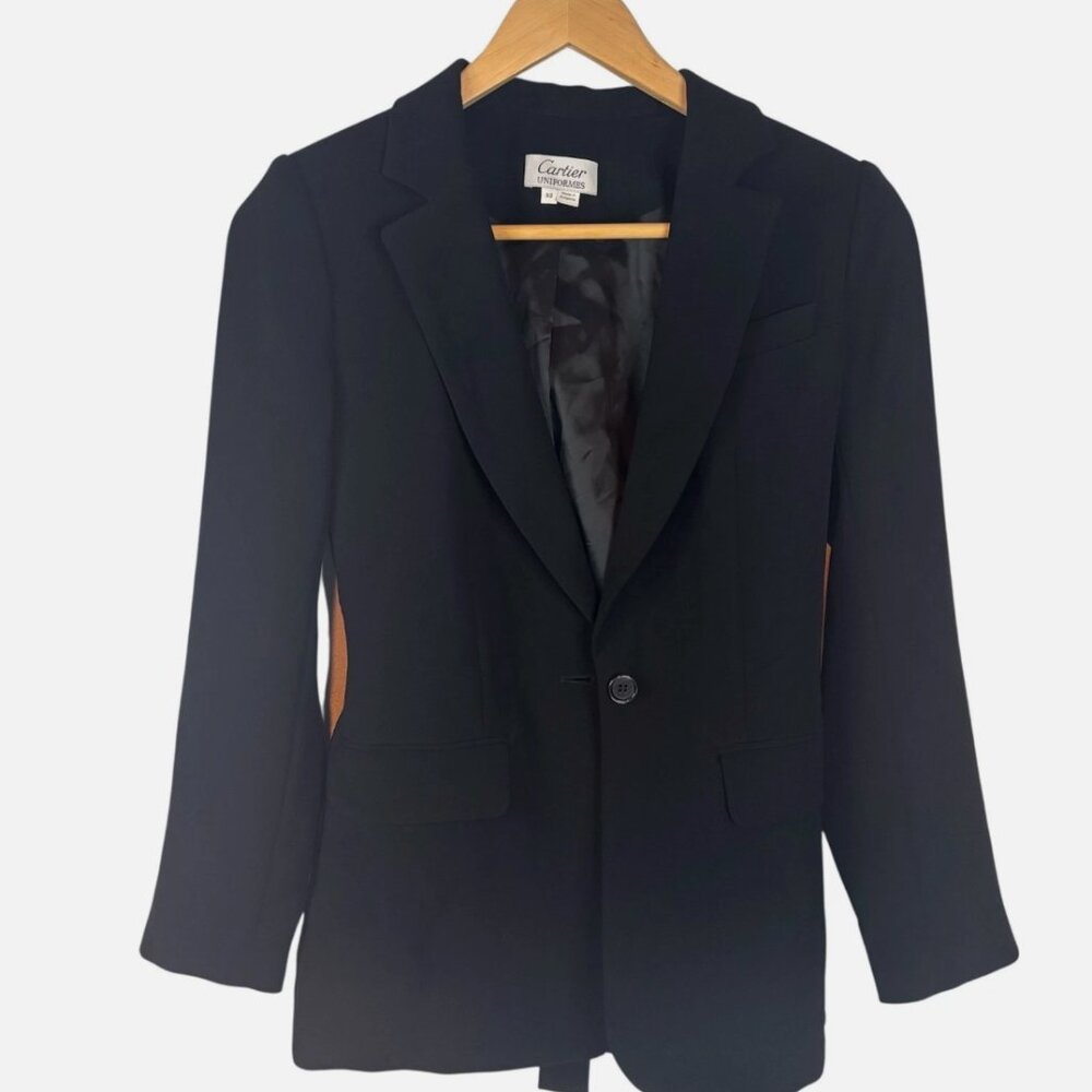 Cartier Uniformes Black Blazer Women's Size 32 Business Apparel Button Collard